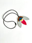 Double-face Necklace Fiori Medium - grey and red