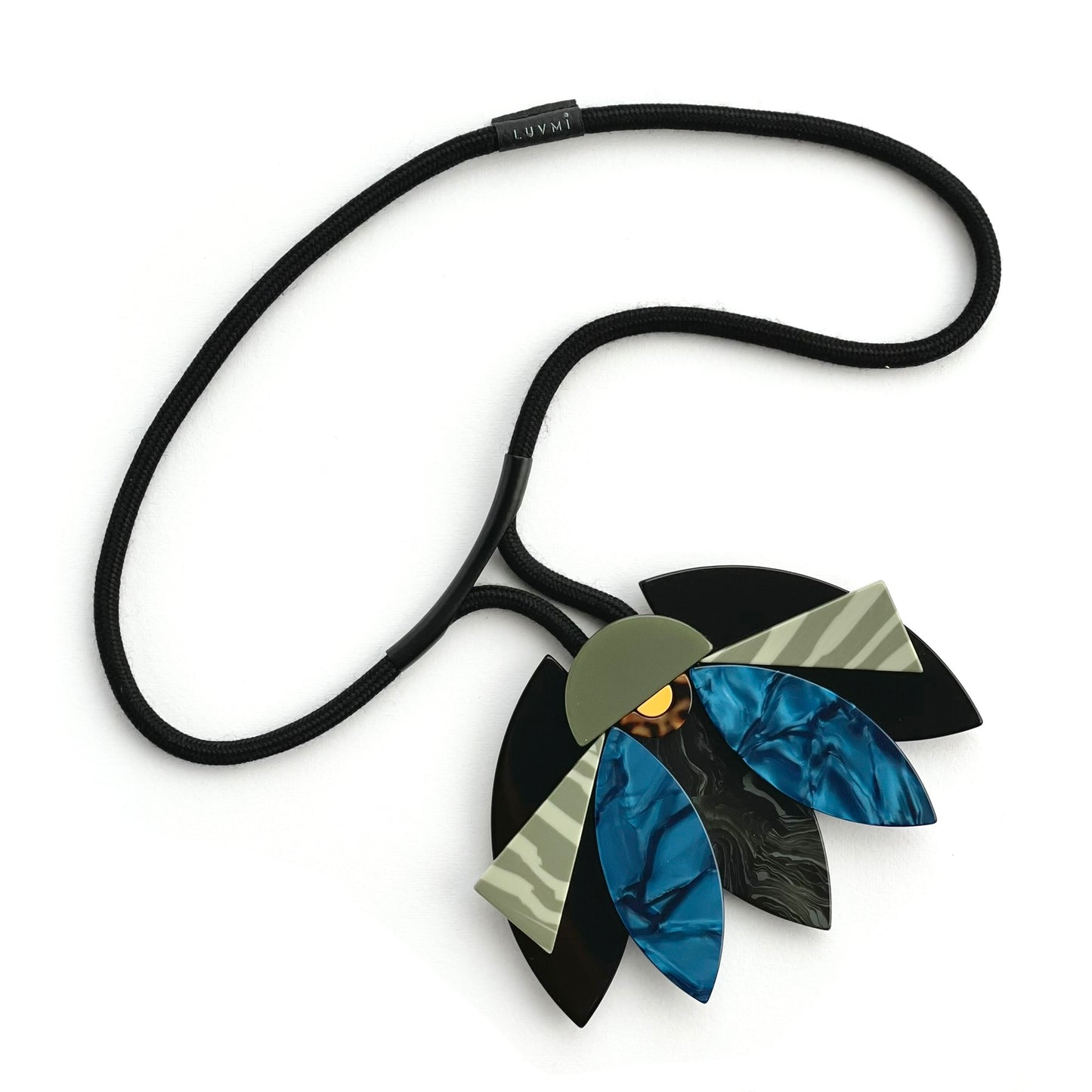 Statement Necklace Fiori 4 Big - blue and black